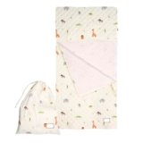 PERLETTI Sacco Letto Bambino Scuola Infanzia Tog 1.5 – Sacco a Pelo Lenzuolo Singolo Bambini da Viaggio Campeggio – Saccoletto Cotone con Bustina e Elastico Fissaggio 70×140 cm (Safari)