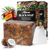 African Black Soap, Sapone Nero Africano Organico 200g, Sapone Africano Contro Acne E Macchie Scure, Sapone Nero Crudo Per Tutti I Tipi Di Pelle – Viso, Corvo, Capelli