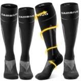 CAMBIVO Calze Compressione Graduata Donna Uomo 2 Paia, Calze Elastiche a Compressione 20-30mmHg, Calze Antitrombo, Gambaletti Compressione Calzini Contenitive per Vene Varicose, Aereo, Sport, Corsa