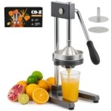 CO-Z Spremiagrumi Manuale Professionale Spremiagrumi a Leva Acciaio con 12,8 cm Filtro Spremi per Melograno Arancia Pom Lime e Limone, Spremiagrumi Lavabile in Lavastoviglie, Grigio