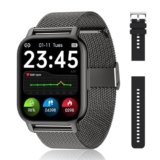 Popglory Smartwatch Uomo Donna Chiamate e Whatsapp, AI Orologio Contapassi 100+ Sports, Assistente, Salute 24/7, Pressione Sanguigna, Cardiofrequenzimetro, SpO2 Sonno, 2 Cinturini per Android iOS