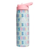 600 ML (20 oz) Straw Top Metal Water Bottle, Hot/Cold Double-Walled Insulated 18/8 Stainless Steel