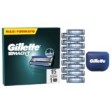 Gillette Mach3 Base 15 Lametta Di Ricambio Per Rasoio Barba Gillette, Con Striscia Lubrificante Per Una Scorrevolezza Fluida E Rivestimento Della Lama Progettato Per Ridurre