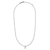 Breil, Collezione Hazard, Collana da Uomo in Acciaio Lucido, Pendente con Perla Naturale di Acqua Dolce, Chiusura a Moschettone, Lunghezza Regolabile fino a 57 cm