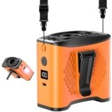 Portable Waist Fan with 10000mAh Battery & Mobile Charging, Hands Free Fan for Neck/Desk | 4-Speed 22H Cooling, SOS Light, LCD Display, Type-C Fast Charge, Outdoor Travel-Orange vine01