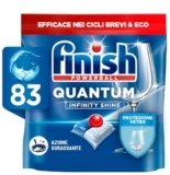 Finish Quantum Infinity Shine Pastiglie Lavastoviglie, 83 Capsule Lavastoviglie, Pastiglie per Lavastoviglie per una Pulizia Profonda e Stoviglie Brillanti