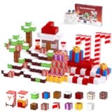 HEVARAL 100PCS Magnetic Blocks Set – Magnetic Building Blocks for Boys & Girls, Ages 3-8, Christmas-Themed, STEM Sensory Toys
