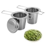 2 Pezzi Infusore Per Tisane, Filtri Da Tè Filtro Per Tè In Acciaio Inox Filtri,Coperchio e manico Pieghevole – Maglia Ffine, Adatta Alla Maggior parte Delle Tazze e Ciotole da tè
