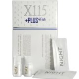 X115+PLUS 4 FISH | Collagene + Acido Ialuronico | Integratore per la Pelle Con Ceramidi, Probiotici, Polifenoli, Vitamine e Antiossidanti | Doppia formula Day & Night | 15 Flaconcini + 15 Bustine