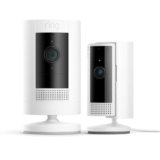 Ring Videocamera esterna a batteria (Stick Up Cam) + Videocamera interna (Indoor Cam 2a gen.) | Telecamera di sicurezza wifi HD, audio bidirezionale | Ring Home: 30 gg. prova gratuita