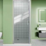 Comfystyle Pivot Frameless Shower Door, 30″-31.9″ W x 72″ H, Pivot Swing Shower Doors with 1/4″ Clear Tempered Glass Panel, Chrome Finish