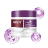 Karseell Viola Maschera Capelli 100ml per Capelli Biondi, Platino, Bianchi o Grigi, Neutralizza Il Tono dell’Ottone