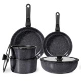 GiPP Set di Pentole e Padelle Ceramiche Antiaderenti 11 Pezzi con Manico Amovibile – Cucina Sana per Camper, Senza Tossine, Compatibile Induzione/Forno/Lavastoviglie