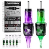 HAWINK Aghi Tatuaggi Kit 50 pz. Monouso #10 Bugpin Round Liner/Magnum 3RL 5RL 7RL 9RL 11RL 7RM 9RM 11RM 13RM 15RM d = 0,30 mm Tatuaggi Accessori per Principianti e Artisti EN20-FG-50KIT-K