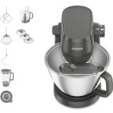 Kenwood Multi Tasker – Impastatrice Planetaria Multifunzionale con accessorio Frullatore, Robot Cucina e spremi agrumi, 1.7kg di Impasto Pane e Pizza, Paraschizzi con Misurino, Grigia (KHC30.050GY)