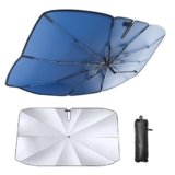 Bseical Parasole Rotazione a 360° Aggiornata Pieghevole per Auto – Parabrezza Interno, Blocca I Raggi UV Protezione Ombrello (120cm x 65cm)