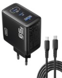 INIU 65W Caricatore USB C, [USBC *2 + USBA] 3-Porto Presa USB Caricatore Multipla PD & QC Carica Cellulare, USBC Caricabatterie per iPhone 17 16 15 Pro Max, iPad Pro Air, Samsung S25 S24 S23 Ultra ecc