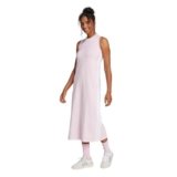 Adidas Women’s 3-Stripes Single Jersey Sportswear Dress, Clear Pink/White, XX-Small