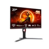 AOC Gaming Q27G3XMN – QHD Monitor da 27 pollici, 180 Hz, FreeSync Prem. Pro., HDR1000 (2560×1440, 1 ms GtG, HDMI, Display Port) nero-rosso