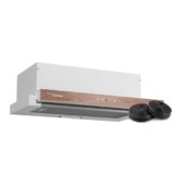 Klarstein ZenFusion – Cappa Aspirante da Incasso, 60cm, Cappa da Cucina con Comando a Sfioramento, 400 m³/ora, Efficienza Energetica A, LED, Filtro Antigrasso & a Carboni, Design Finto Legno