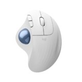 Logitech ERGO M575S mouse trackball wireless, mouse ergonomico wireless con Bluetooth e dongle crittografato, controllo comodo con il pollice, tracciamento preciso e fluido, per PC/Mac – Bianco