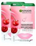 Garnier SkinActive Maschera Labbra Gusto Ciliegia Rimpolpante Idratante in Tessuto Formula Vegana con Acqua Antiossidanti e Pantenolo – 2 Maschere Monouso