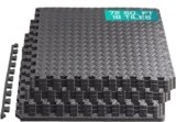 Yes4All EVA Interlocking Mats, Puzzle Floor Tiles, Foam Floor Padding with Border for Furniture, Home Space, Living Room, Garage 72 SQFT