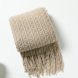 Decorative Throw Blanket, Soft Cozy Woven Boho Giftable for Couch or Bed for Home Decor/Design (Beige, 127x180cm)
