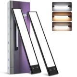 Under Cabinet Lighting with Remote Control(2 Pack), 3000mAh, 95 LED Closet Lights Battery Operated, RGB Color & 2 Color Temperature, Rechargeable Magnetic Cabinet Lights for Kitchen, Bedroom