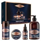 King C. Gillette Kit da Viaggio per la Cura Perfetta della Barba degli Uomini, Cofanetto Regalo Uomo, include Lavaggio Barba, Viso e Capelli 3in1 + Idratante + Balsamo 60 ml