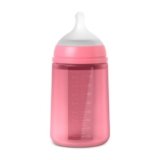 Suavinex, Biberon in Silicone da 240 ml, con Tettarella Fisiologica in Silicone SX Pro, con Valvola Anticolica, Biberon a Flusso Medio (M). Per bambini +3 mesi. Colour Essence Fucsia