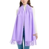 Nonakgado womens pashmina wrap-women’s winter lilac wool shawls and wraps scarf for wedding bridesmaid bridal evening dress(Lilac)