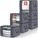 Fab totes Storage Bags,Clothes Blanket Storage Bins Foldable Closet Organizers with Reinforced Handle for Home Dorm Storage and Organization,Fabric Bags for Organizing Bed Sheets,Clothing,Comforters