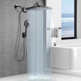Starry Sky 12.2″ Rain Shower Head with Handheld Spray Combo, High Pressure Rainfall Shower Head, Height Adjustable Dual Shower Head, Luxury Waterfall Showerhead Bathroom | Air-in Tech