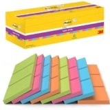 Post-it Foglietti Super Sticky, Confezione da 24 blocchetti, 90 Fogli per blocco, 76 mm x 76 mm, Colori Verde, Rosa, Azzurro, Arancione, Foglietti Adesivi per Appunti, Elenchi & Promemoria
