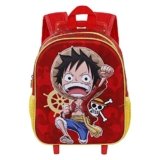 One Piece Luffy-Zaino 3D con Ruote Piccolo, Rosso, 26 x 34 cm, Capacità 12.5 L