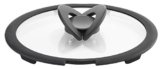Lagostina Ingenio Induction Coperchio in Vetro e Silicone, 20 cm, Nero e Trasparente