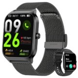 Popglory Smartwatch Uomo Donna, 1.85″ Orologio Chiamate, Assistente AI, 100+ modalità Sportive Fitness Watch, Frequenza Cardiaca/SpO2/Pressione Sanguigna/Sonno/Stress, Regalo Android iOS (2 Cinturini)