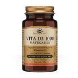 Solgar VITA D3 1000 MASTICABILE – Vitamina D3 1000 UI gusto fragola/banana, adatta a vegetariani, 100 tavolette