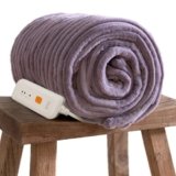 GOTCOZY Electric Blanket Heated Throw 50”X60”- Ribbed Faux Fur Heated Blanket with 4 Heating Level & 3 Hour Auto Off Heating Blanket, ETL&FCC Certified Machine Washable(Violet)