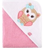 Be Mammy Asciugamano con Cappuccio 100% Cotone Neonato e Bimbo Oeko-Tex Standard 100 100cm x 100cm BE20-240-BBL (Rosa – Gufo)