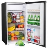 Upstreman Frigorifero Piccolo 91L, Frigorifero Monoporta con Fresh Zone, Controllo della Temperatura, Silenzioso, Scomparto per Verdure, Frigo Piccolo da Ufficio,Camera, Acciacio Inox -BR321