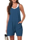 ANRABESS Womens Rompers Summer Casual Loose Sleeveless Overalls Spaghetti Strap Shorts Jumpsuit 2026 Beach Vacation Clothes X-Large