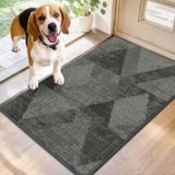 COSY HOMEER Entryway Rugs Doormat 20″x32″, Non-Slip Absorbent Polyester, Washable Rugs for Front Door, Dirty Paws & High Traffic Areas, Gray