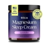 Solia Magnesium Sleep Cream, USA-Made Topical Magnesium Lotion for Sleep, Nighttime Mag Oil Body Butter, Foot Cream for Leg Cramps, Lavender Oil for Feet Pain, Relaxing Rub for Muscle Soreness, 4oz