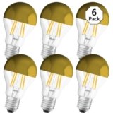 OSRAM LED Retrofit CLASSIC A Mirror, Attacco: E27, Bianca Calda, 2700 K, 4 W, Equivalenti a 37 W, LED Retrofit CLASSIC A Mirror, Chiaro, Confezione da 6 Pezzi