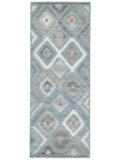 RugVista Sabine, Tappeto per interni ed esterni, Tappeti moderni, 80 x 200 cm, Rettangolare, Pelo medio, Corridoio, Porch, Lavabile solo a mano, Resistente ai raggi UV, Blu