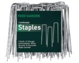 FEED GARDEN 6 Inch 50 Pack Hot-dip Galvanized Landscape Staples Plant Cover Spikes 11 Gauge Tent Stakes Garden Stakes Landscaping Fabric SOD Pins Yard Pins for Decoration Weed Barrier Fabric