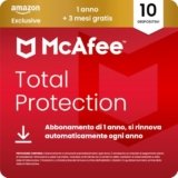 McAfee Total Protection – 10 Dispositiv 2026, 15 mesi, Esclusiva Amazon | Antivirus, VPN gestore delle password, software di sicurezza| Abbonamento con rinnovo automatico, Scarica