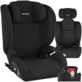 tectake® Seggiolino Auto i-Size con ISOFIX, Omologazione ECE R129, Protezione Impatti Laterali, Altezza Regolabile 100-150cm, Rivestimento Lavabile, carico max 36kg, cintura sicurezza 3 punti – Nero